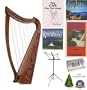 36" Beginners Adare Harp Package, Complete Celtic Package with Video Tutor