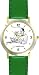 Habit 2 - Goal, Straight A's (English Text) - DELUXE TWO-TONE WATCH from THE 7 HABITS - WATCH COLLECTION BY WATCHBUDDY&reg; - Arabic Numbers - Green Leather Strap-Size-Children's Size-Small ( Boy's Size & Girl's Size )