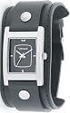 Vestal Midsize Electra Black Leather Cuff Watch #EA001