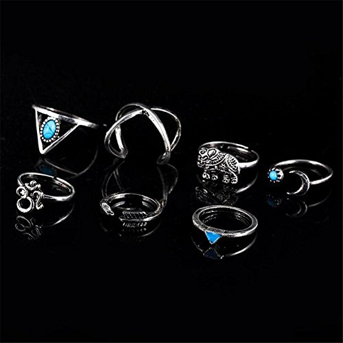 Banggood 7Pcs Vintage Steampunk Cross Moon Anillos Midi Finger Knuckle Rings Set Silver Banggood 7Pcs Vintage Steampunk Cross Moon Anillos Midi Finger Knuckle Rings Set Silver