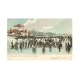 Skating Lake, Belle Isle, Detroit, Michigan Sports Art Poster Print, 17x11