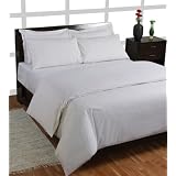 200 Thread Count 100% Egyptian Cotton - Duvet Cover with Pillowcases - White