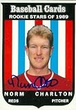 Norm Charlton Autographed/Hand Signed Baseball Card (Cincinnati Reds) 1989 Baseball Card Magazine #5