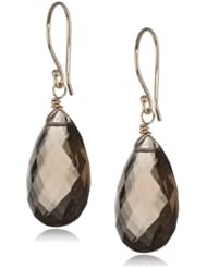14k Yellow Gold Smoky-Quartz Briolette Earrings