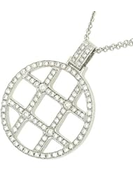 Pave Diamond Pendant on16" Double Cable Chain 2.30cttw