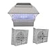 Solar Powered Post Cap Lights 4x4 inch, Set of 2, New Upgraded Brighter SMD LED Bulbs