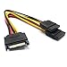 Yxflz SATA 15-Pin Male to 2 x 15-Pin Female SATA 15Pin 1 to 2Power Extension Y Splitter Cable Adapter