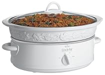 Crockpot SCE600-EF 6-Quart Oval-Shaped Manual Slow Cooker, White