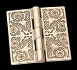 Door Hinges Bright Solid Brass, 4 in. x 4 in. Victorian Decorative Hinge