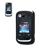 New Fashionable Perfect Fit Hard Protector Skin Cover Cell Phone Case with clip for Mororola ENTICE W766 Verizon - Black