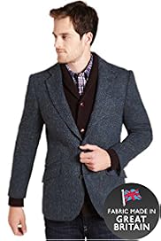 Sartorial Pure Wool Harris Tweed Herringbone Jacket