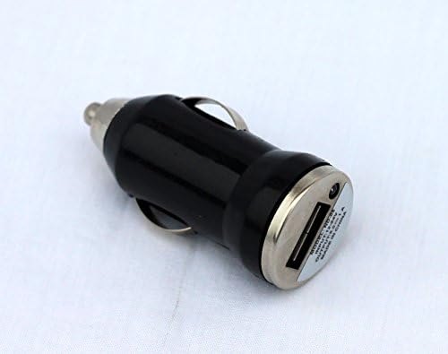 USB Bullet Car Phone Charger Adapter Fits All USB Iphone, Samsung, (Black)