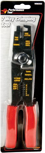 Performance Tool W86500 7 Way Crimping Tool - Essential Multi-Functional Tool for Effortless Crimping and Stripping in Electrical Projects