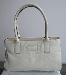 Kate Spade Leather Punched Noel Maddox Bag Satchel Talc
