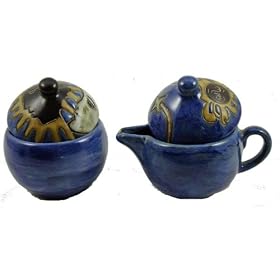 MARA Stoneware Collectible CREAMER SUGAR BOWL Celestial Blue Design by CollectibleXchange