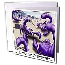 Londons Times Funny Bugs and Slugs Cartoons - Scorpion Prosthesis - Greeting Cards-6 Greeting Cards with envelopes