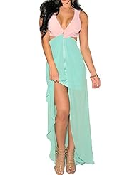 Sexy Slit Cutout Summer Sleeveless Polyester/Spandex Bandage Dress/Club Dress/Party Dress/Maxi Dress 