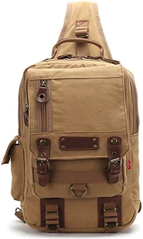 Alyssa Mulder Canvas Men Boys Classical Single Shoulder Cross Body Bag- Dark Grey