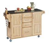 Home Styles Create-a-Cart Natural Cabinet with Black Vinyl Top 52.5x18x36-in.