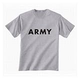 ARMY Short Sleeve T-Shirt - Authentic Military Style Physical Training T-Shirt in gray
