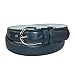 CTM® Womens Leather 1 1/8 Inch Basic Dress Belt, Medium, Navy