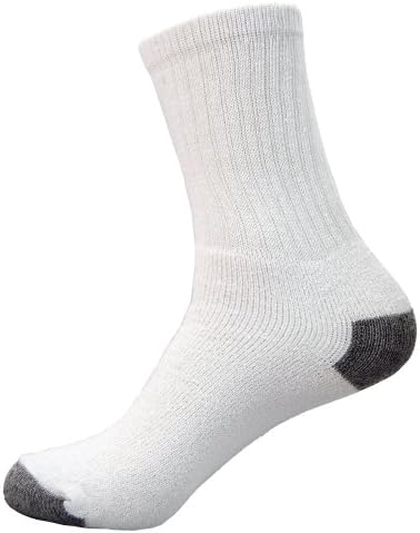 12 Pairs Athletic Sports Socks Clasic Crew White HTgray