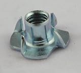 5/16-18 3 Prong (3/8" Bl) T-Nuts Steel Zinc 100 Pack