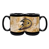 NHL Anaheim Ducks 15-Ounce Black Nostalgic Mug (2 Pack)