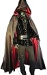 Mittelalter Wendecape mit Kapuze, Gothic Umhang Gr. S-XXL 5041 Schwarz - Rot