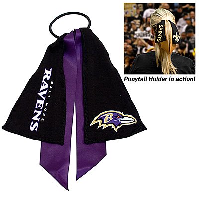 Baltimore Ravens Ponytail Holder Hair Tie Ribbon