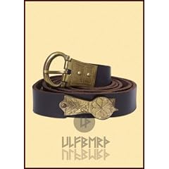 Langer Mittelalter G�rtel aus Leder mit Ziernieten - LARP Wikinger Mittelalterkost�m