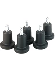 Master Caster 70175 High Profile Bell Glides for Office Chairs, 2-3/16" Base Diameter, 7/16 x 7/8" B Stem Fastener, 5-Pack, Black