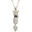 Goldtone Crystal Kitty Fashion Necklace