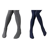 【POLKA】ポルカ ベビー ＆ キッズ V字編み カラー タイツ 2色セット （5パターン全10色） (115（110～118㎝）, ダークグレー＆ネイビー)