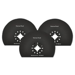 Versa-Tool MB3I 3-Inch Bi-Metal Semi-Round Wood and Metal Cutting Universal Oscillating Saw Blade, 3 Pack