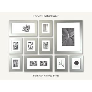 Design your own Photo Wall in Minutes - Silver Frame Set with Hanging Template- 2 Moulding...