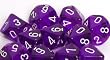 Translucent 16mm Polyhedral Purple/white d10 Dice