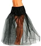 Sexy Adult Womens Halloween Accessory Long Black Crinoline Petticoat Slip Skirt Party