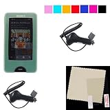 Silocon Skin for Sony Walkman. Package INCLUDES Screen Protector, Car Charger, and Wall Charger (Multiple Colors Available) (Green)
