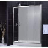 DreamLine SHTRDR-30600-11-04-FR Visions Shower Door and Tray Combo, Brushed Nickel