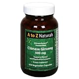 A to Z Naturals Chinese Ginseng, Ultimate Extract, 500 mg, Vegetarian Capsules, 100 capsules