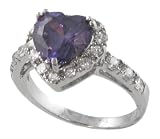 Sterling Silver Heart Ring with CZ Accent