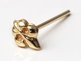 14kt Gold Nose Studs Piercing Jewelry - fleur de lis - 22g