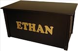Dream Toy Box Personalized Espresso Toy Box with Cookie Lettering