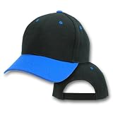 Plain Adjustable Velcro Hats (Many Colors Available), Black/Royal