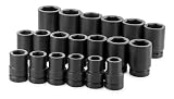 SK 88819 19 Piece 1-Inch Drive 6 Pt Deep Fractional Impact Socket Set