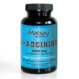 L-Arginin 3000 mg - 90 Tabletten - unterstützt Muskelaufbau - Libido und Blutzirkulation - stärkt das Immunsystem