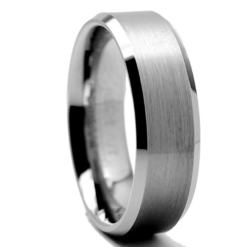 6MM High Polish / Matte Finish Tungsten Ring, Bands Sizes 5 to 13