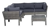 Big Sale Atlantic 6-Piece Infinity Wicker Seating Set with Grey Cushions