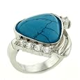 Size 8 Turquoise Cz Fashion Jewelry Sterling Silver Ring
